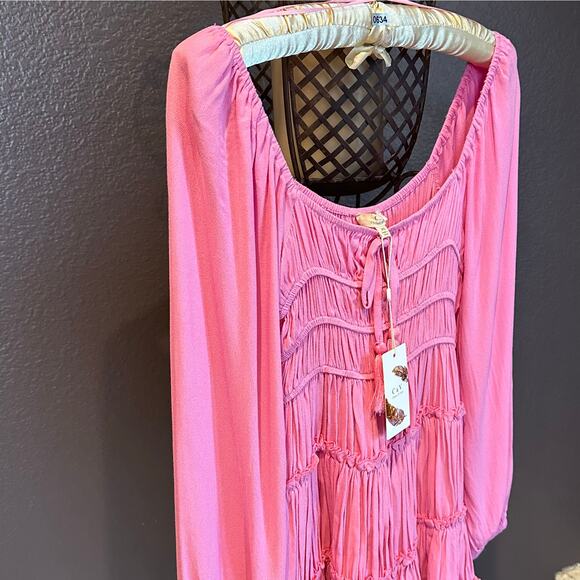 NWT, Chelsea & Violet Women’s Oversized XS Smocked Balloon Sleeve Tiered, K634 - Picture 5 of 14